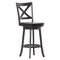 Flash Furniture Felicity Wood Crossback Swivel Bar Height Barstool w/Padded Black LeatherSoft Seat, Gry Wsh Walnut ES-UN1-29-GY-GG - alternate 6